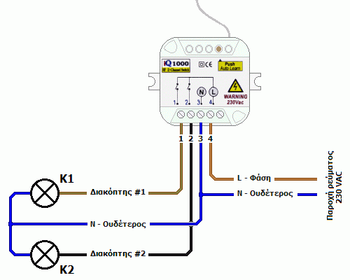 Συνδεσμολογία - Ηλεκτρονικός πίνακας ελέγχου Autotech S5070-T