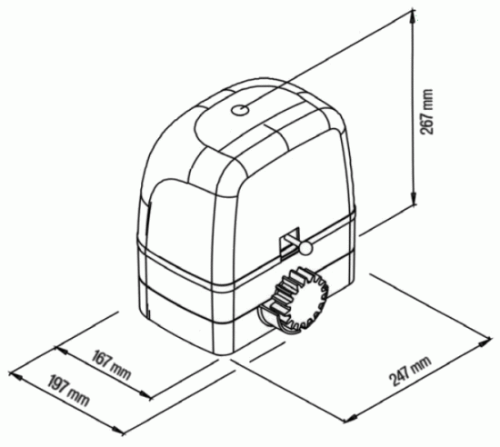Διαστάσεις μηχανισμού SL1000 για συρόμενες πόρτες